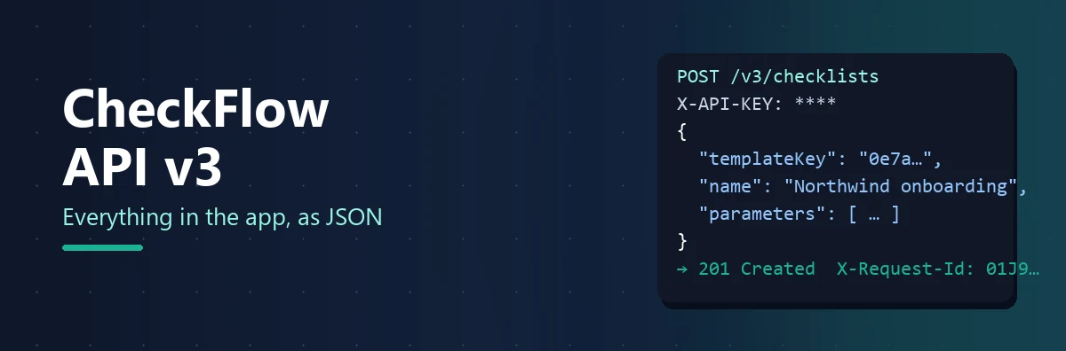 CheckFlow API v3: Everything in the App, as JSON